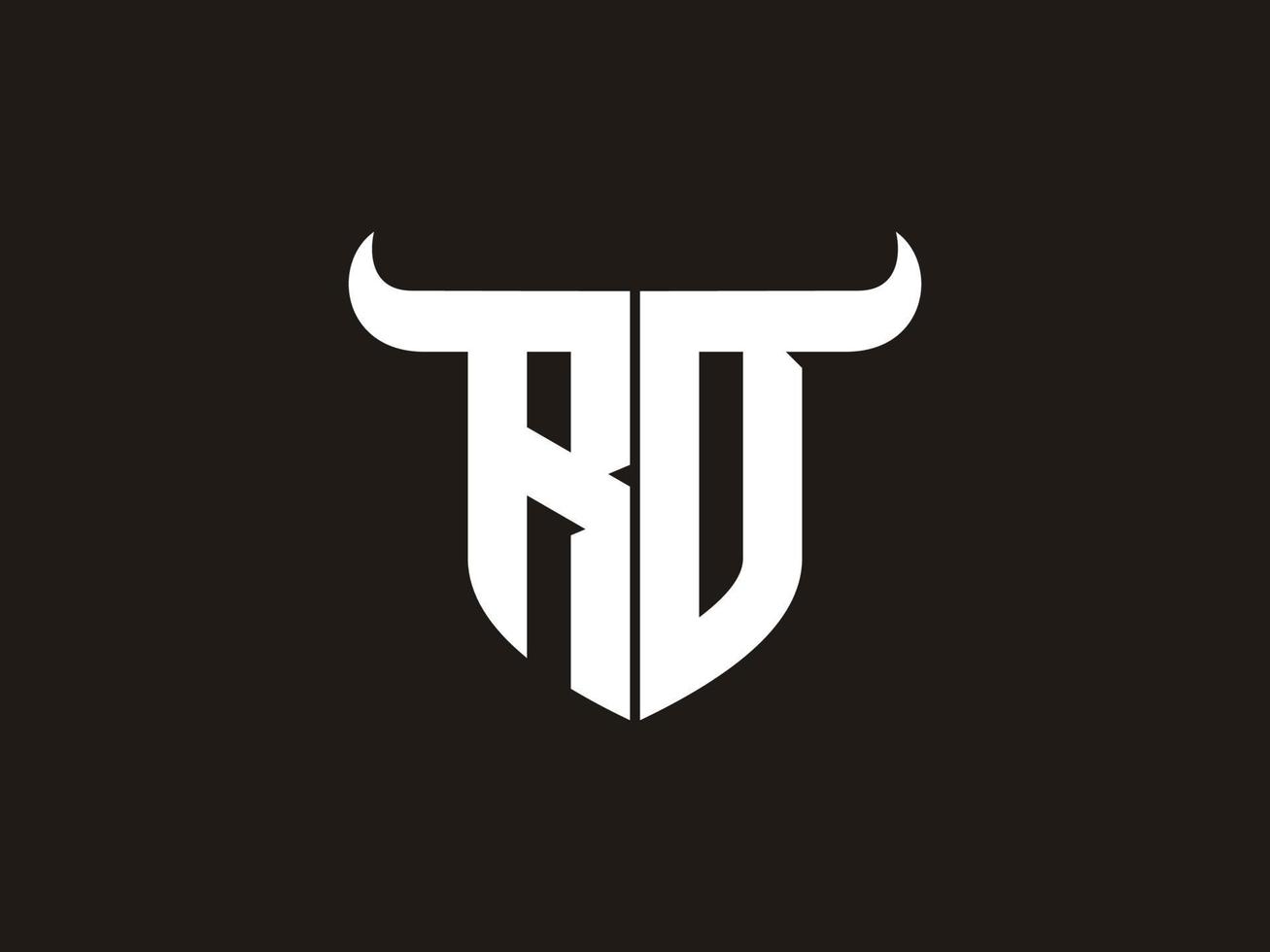 Initial RD Bull Logo Design. vector