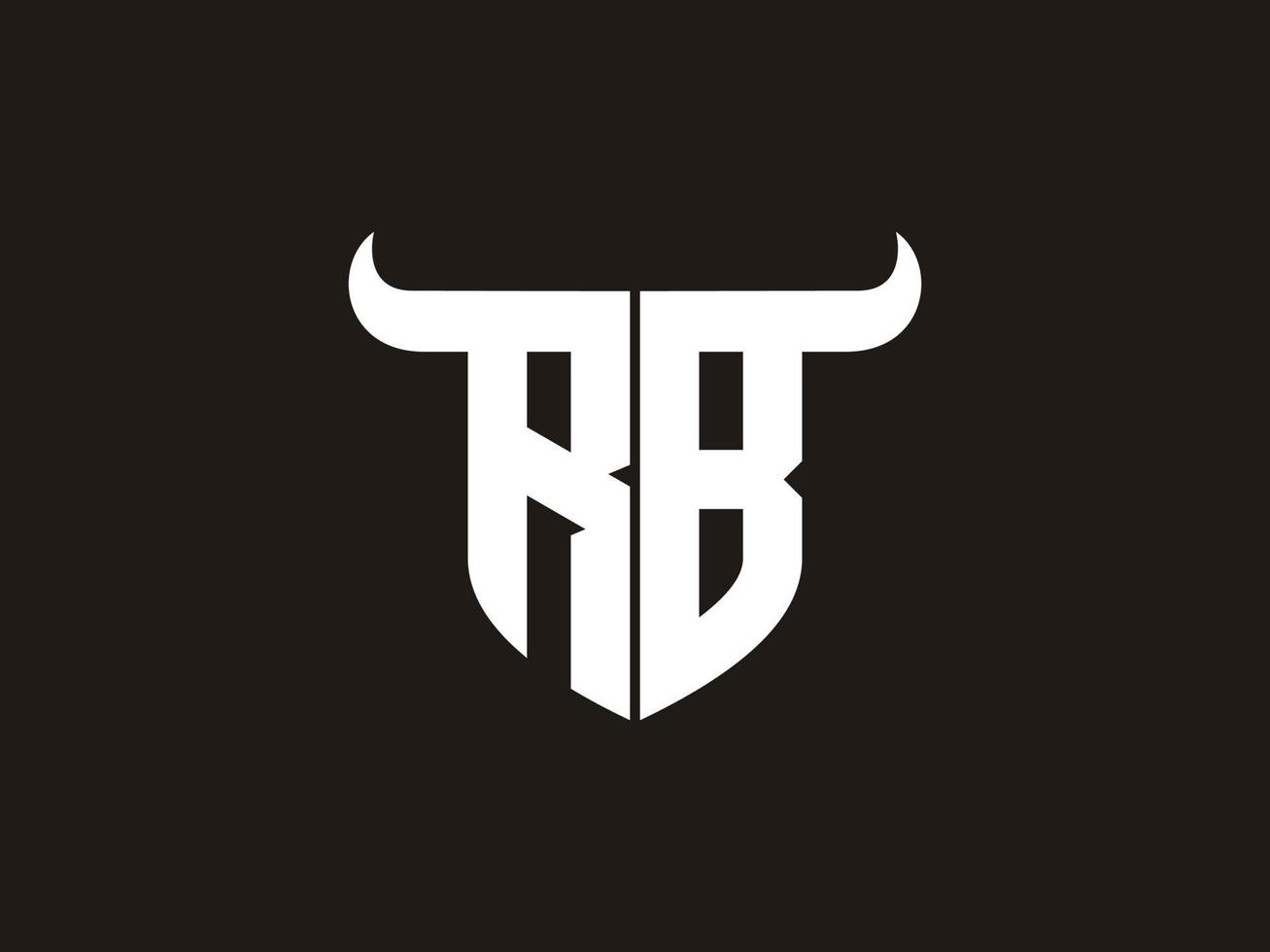 Initial RB Bull Logo Design. vector