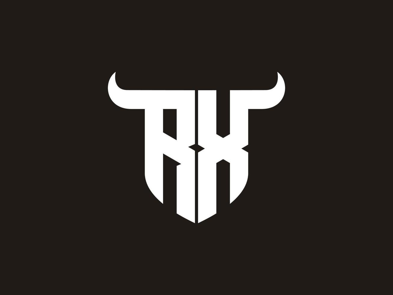 Initial RX Bull Logo Design. vector