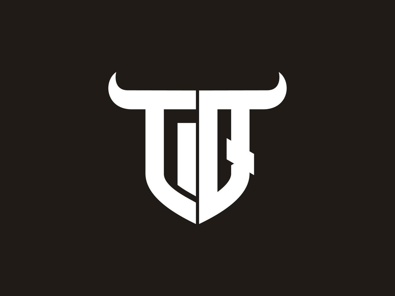 Initial TQ Bull Logo Design. vector