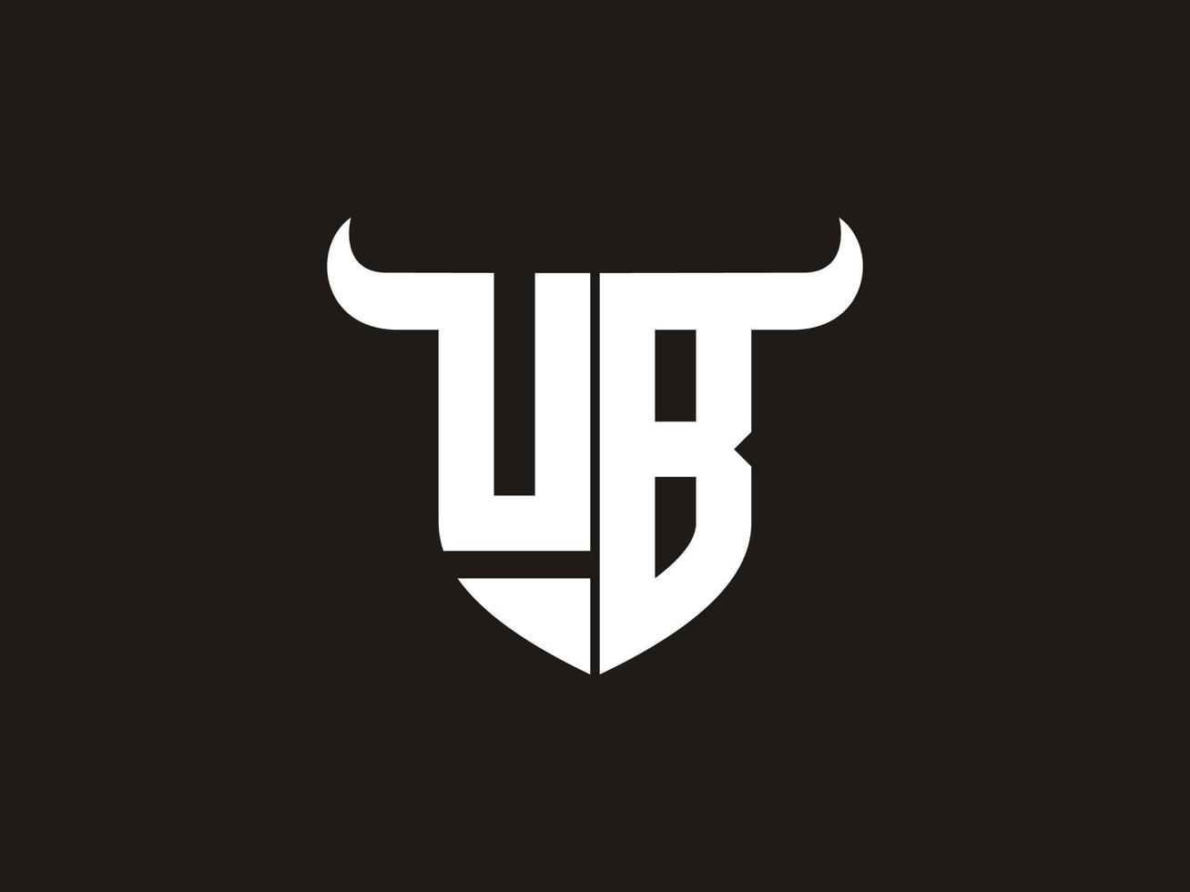Initial UB Bull Logo Design. vector