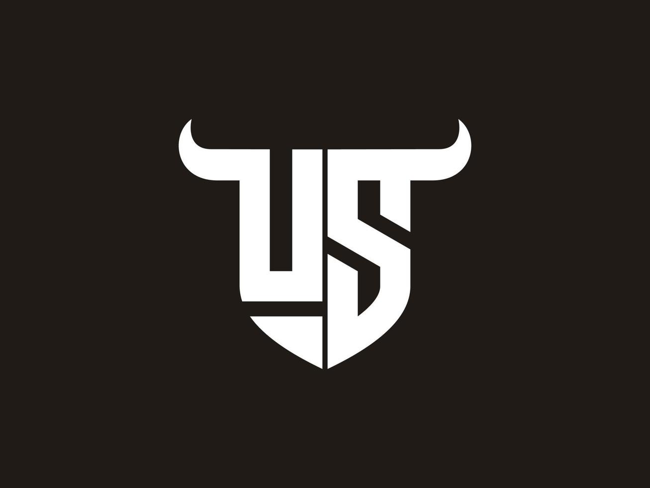 Initial US Bull Logo Design. vector