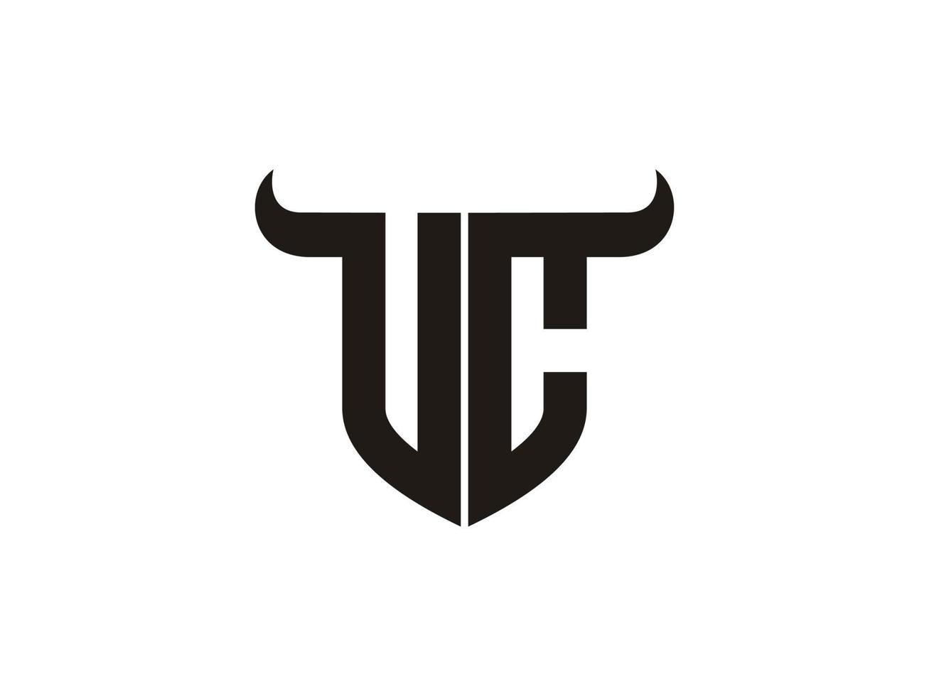 Initial VC Bull Logo Design. vector