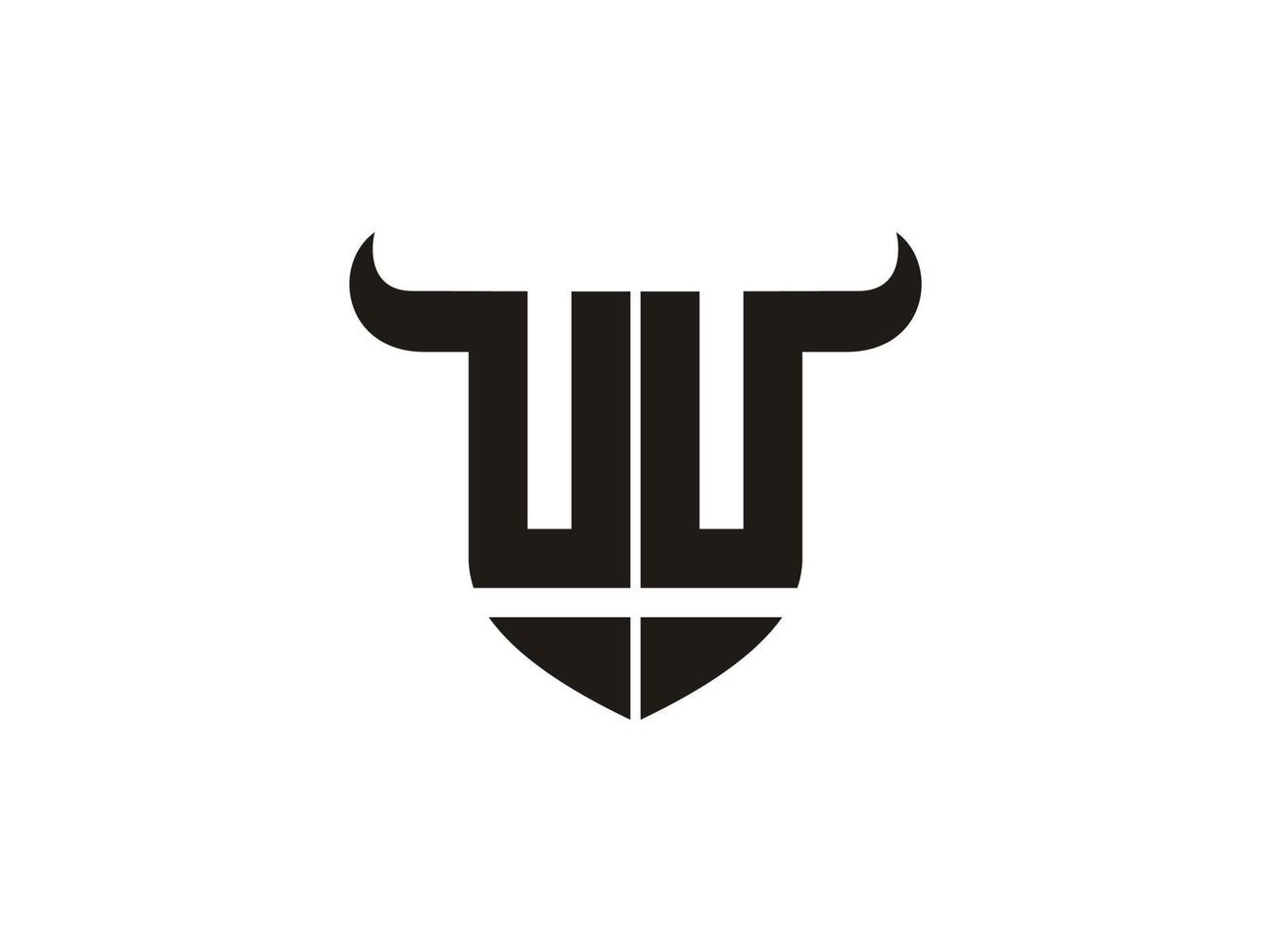 Initial UU Bull Logo Design. vector