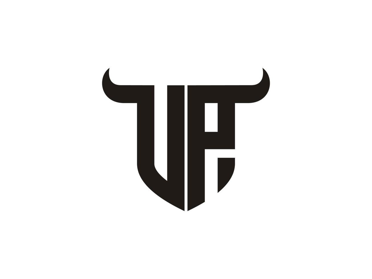 Initial VP Bull Logo Design. vector