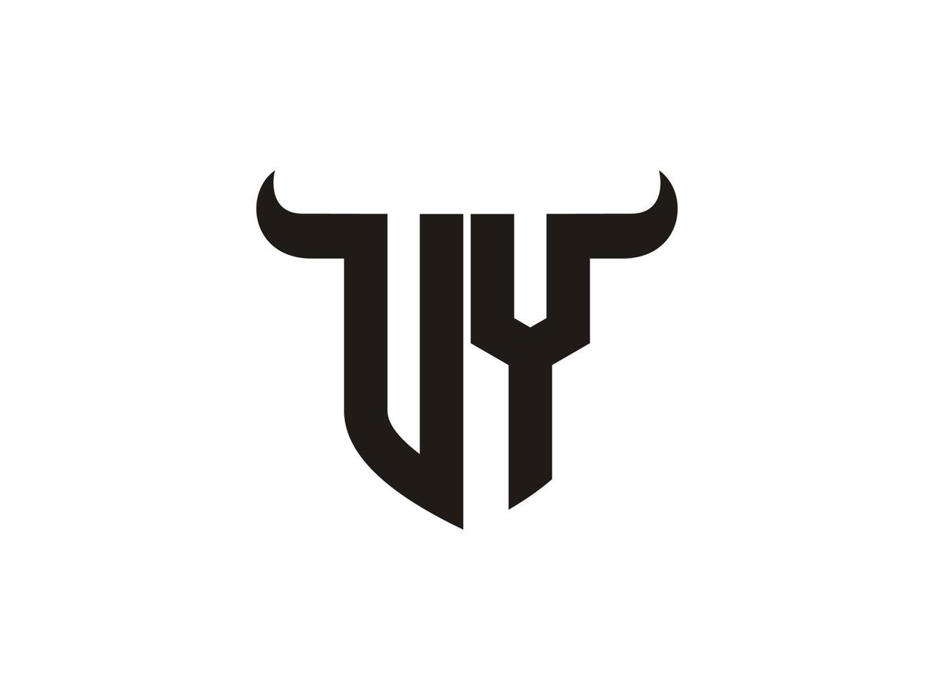 Initial VY Bull Logo Design. vector