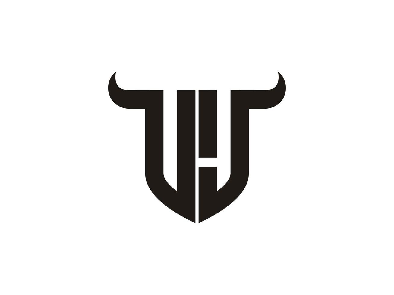Initial VJ Bull Logo Design. vector