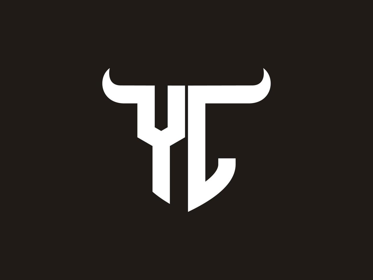 Initial YL Bull Logo Design. vector