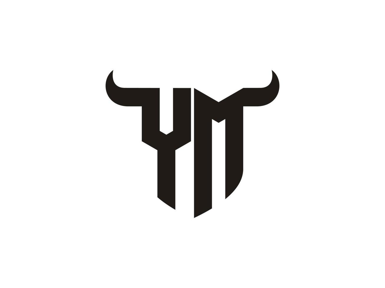 diseño inicial del logotipo de toro ym. vector