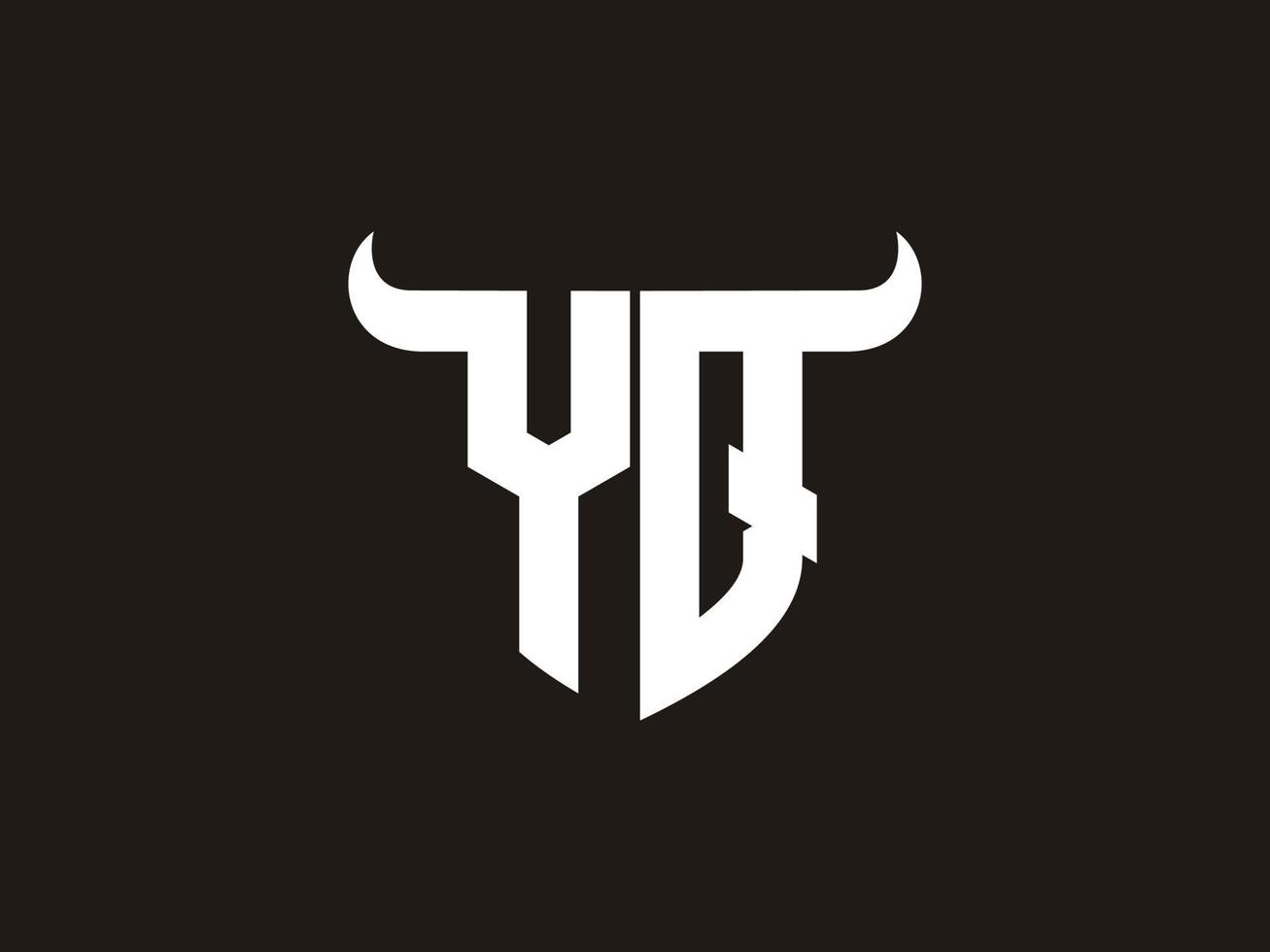 Initial YQ Bull Logo Design. vector