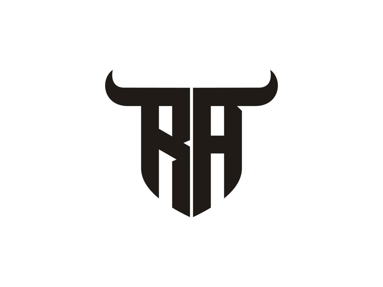 Initial RA Bull Logo Design. vector