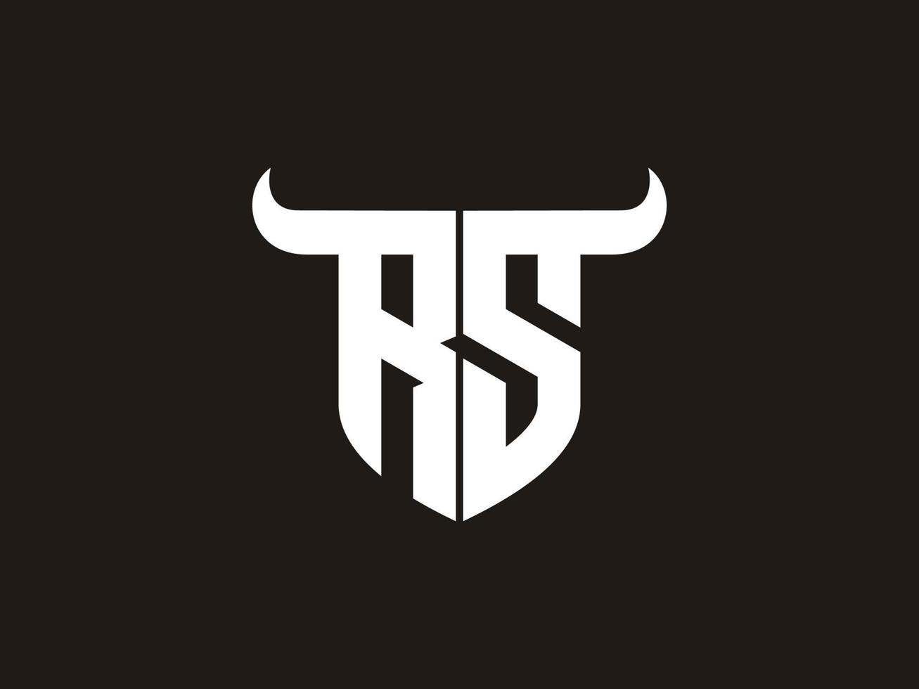 Initial RS Bull Logo Design. vector