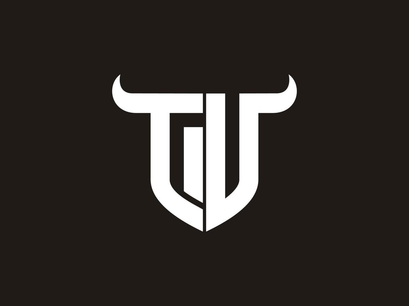Initial TV Bull Logo Design. vector