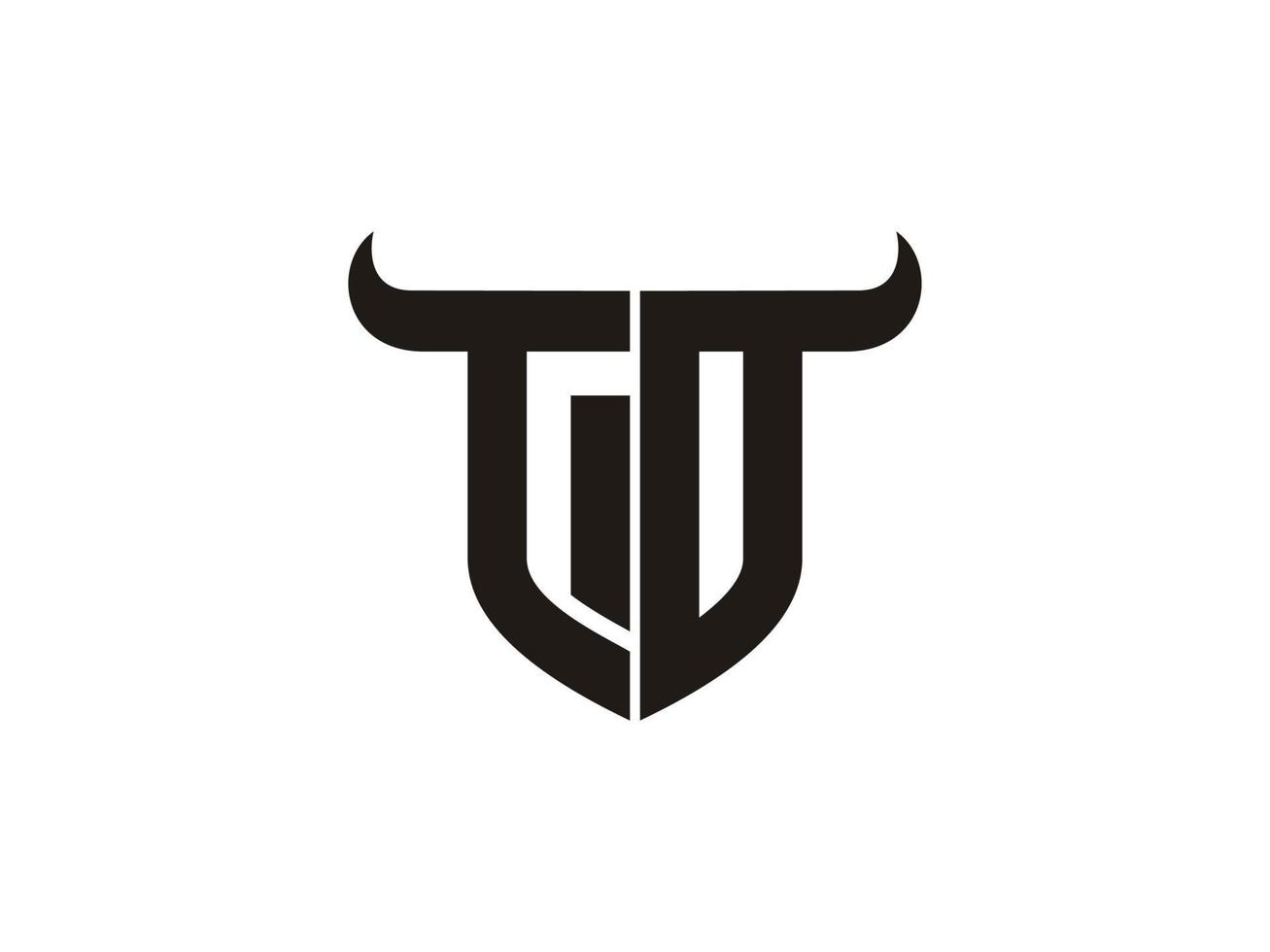 Initial TO Bull Logo Design. vector