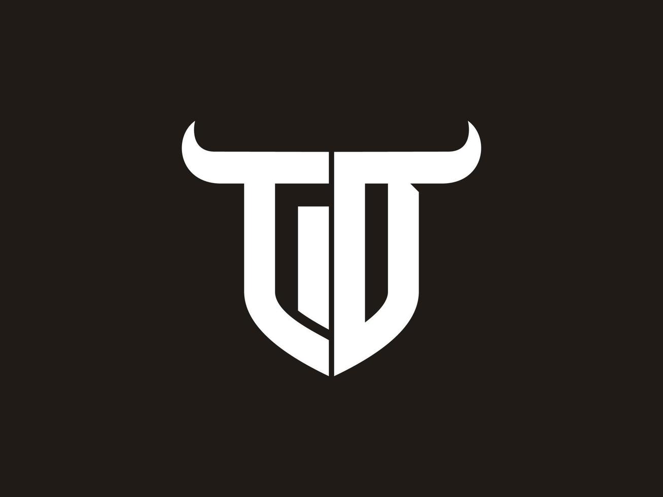 Initial TD Bull Logo Design. vector