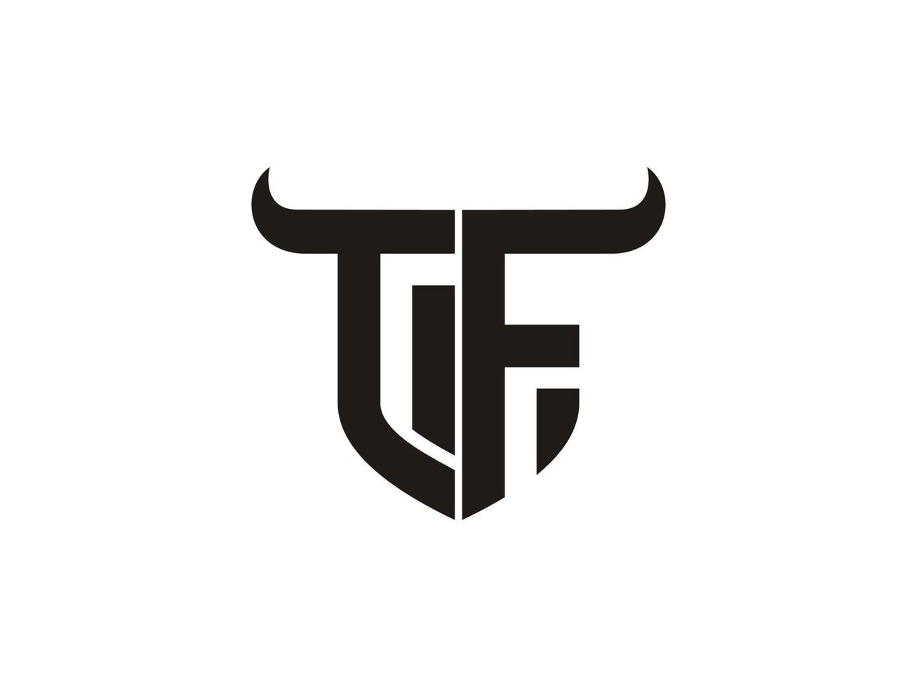 diseño inicial del logotipo de toro tf. vector