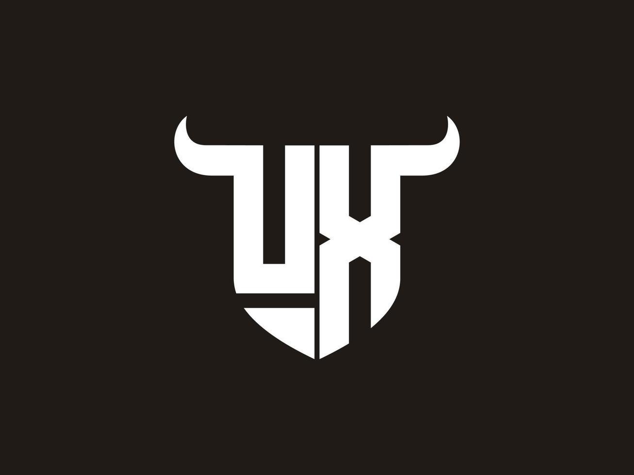 Initial UX Bull Logo Design. vector