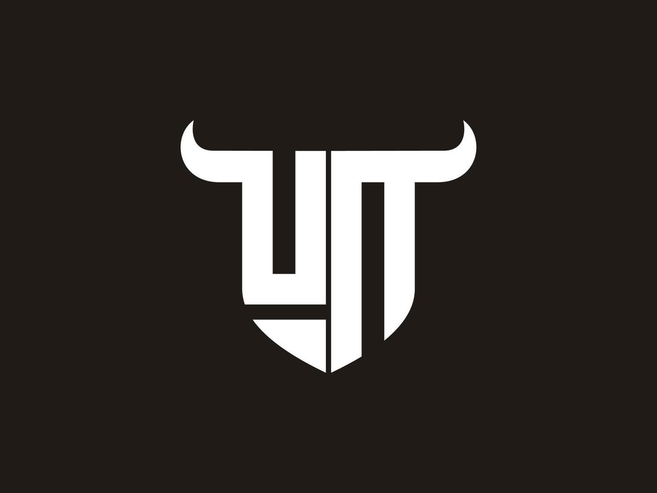 Initial UN Bull Logo Design. vector