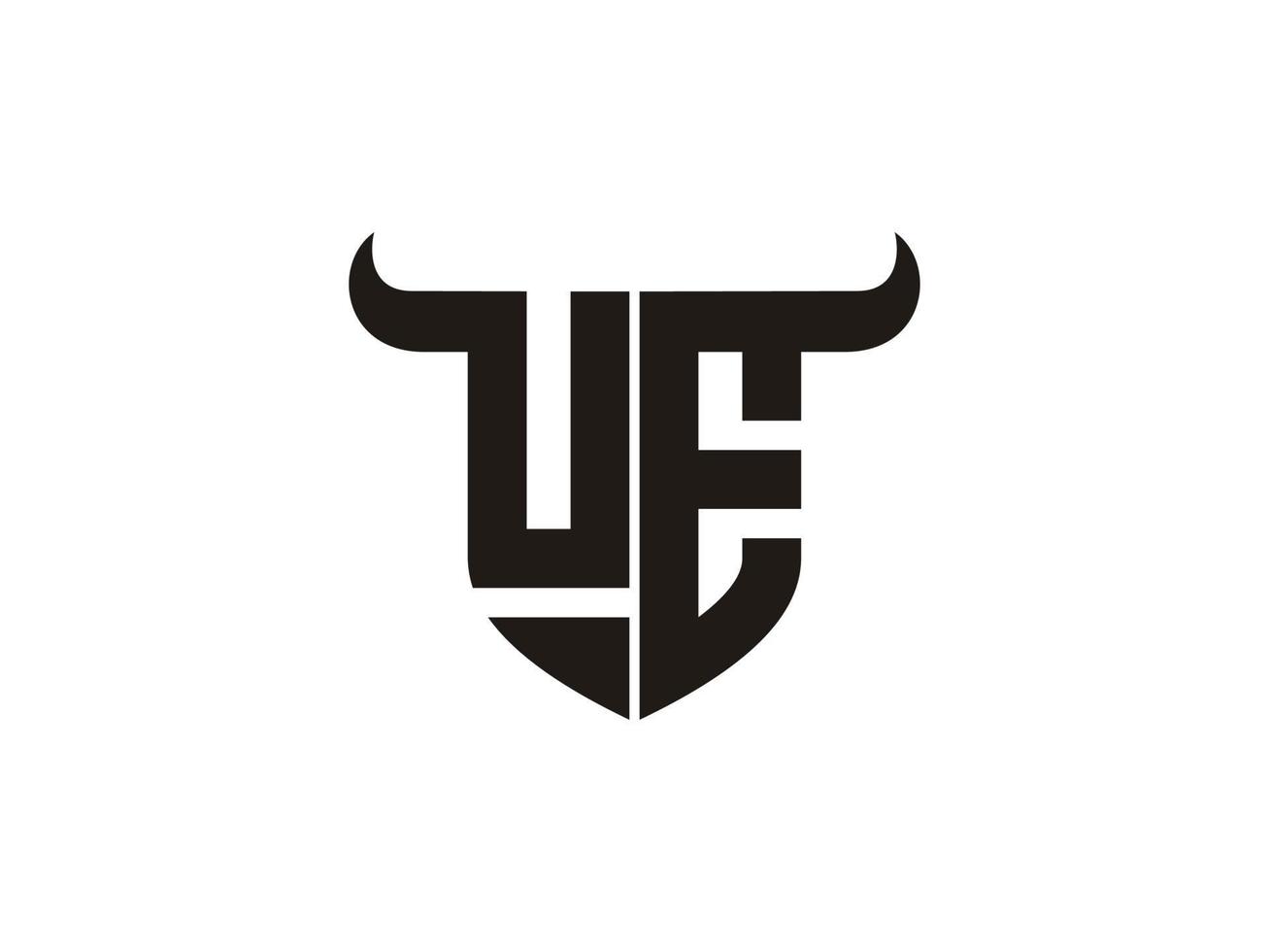 Initial UE Bull Logo Design. vector