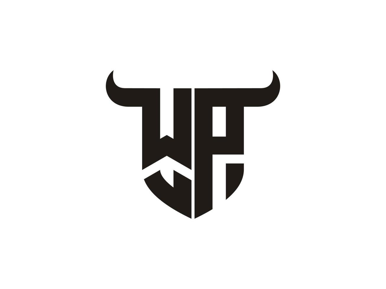 vector de plantilla de logotipo de firma de letra wp