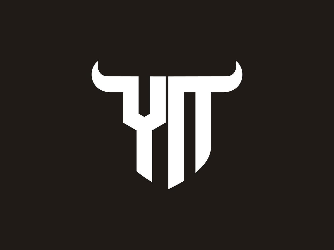 Initial YN Bull Logo Design. vector