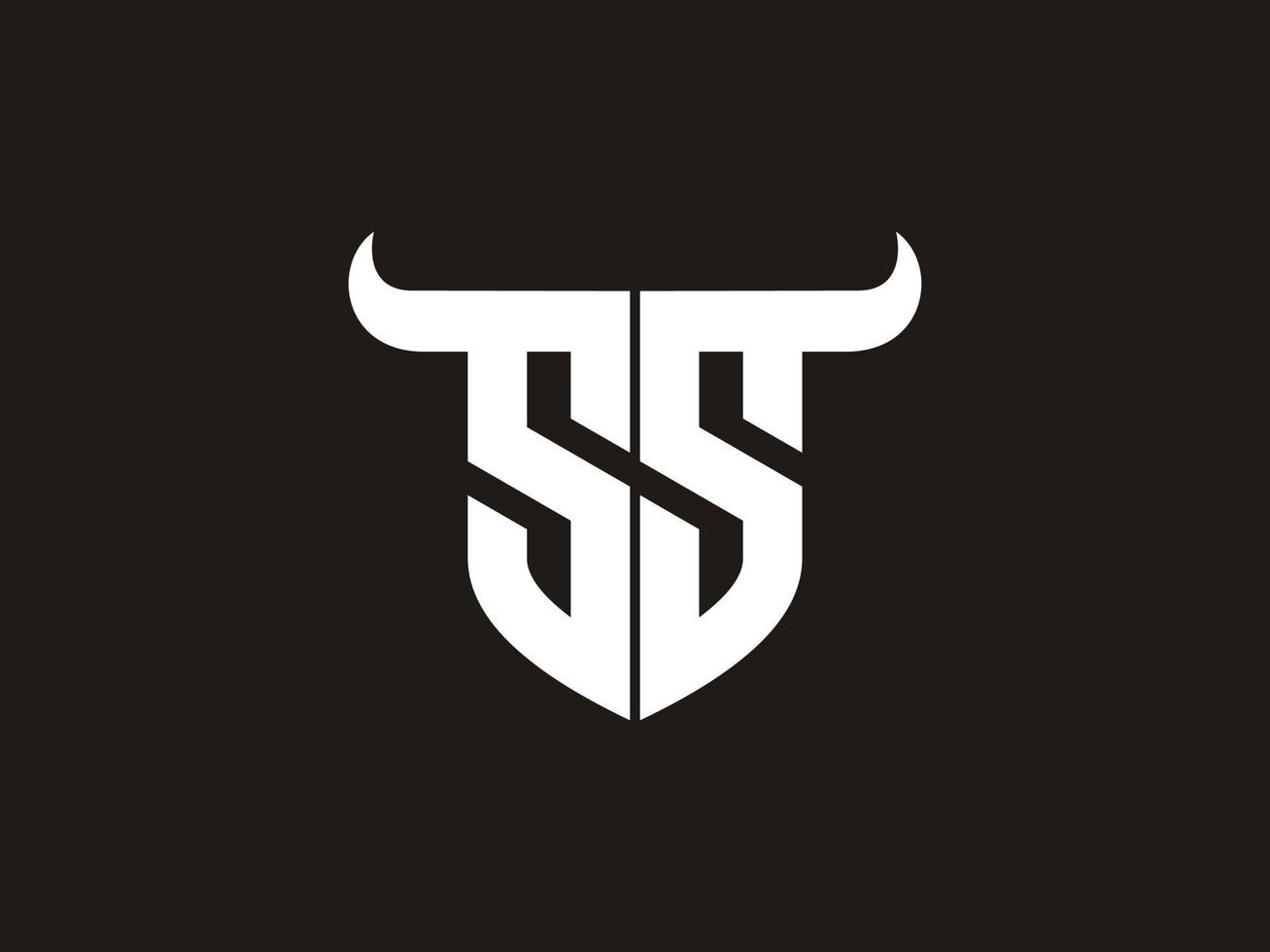 Initial SS Bull Logo Design. vector