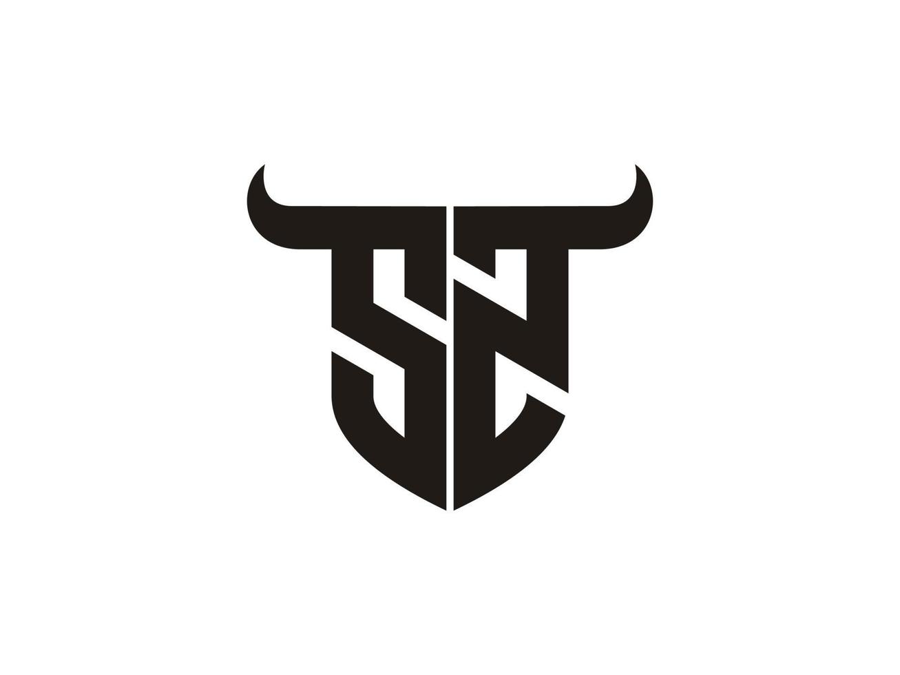 Initial SZ Bull Logo Design. vector