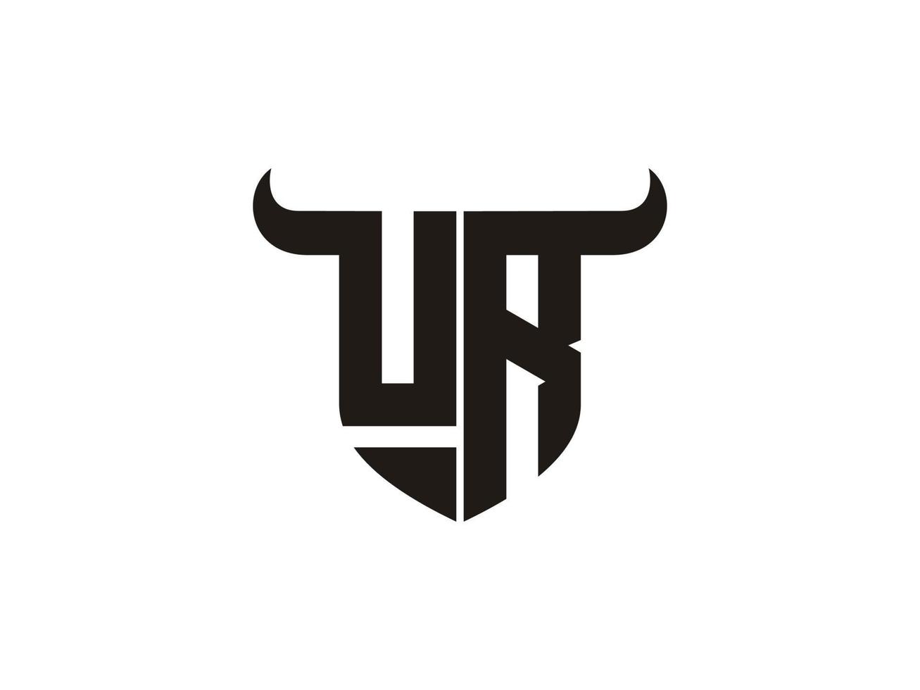 Initial UR Bull Logo Design. vector