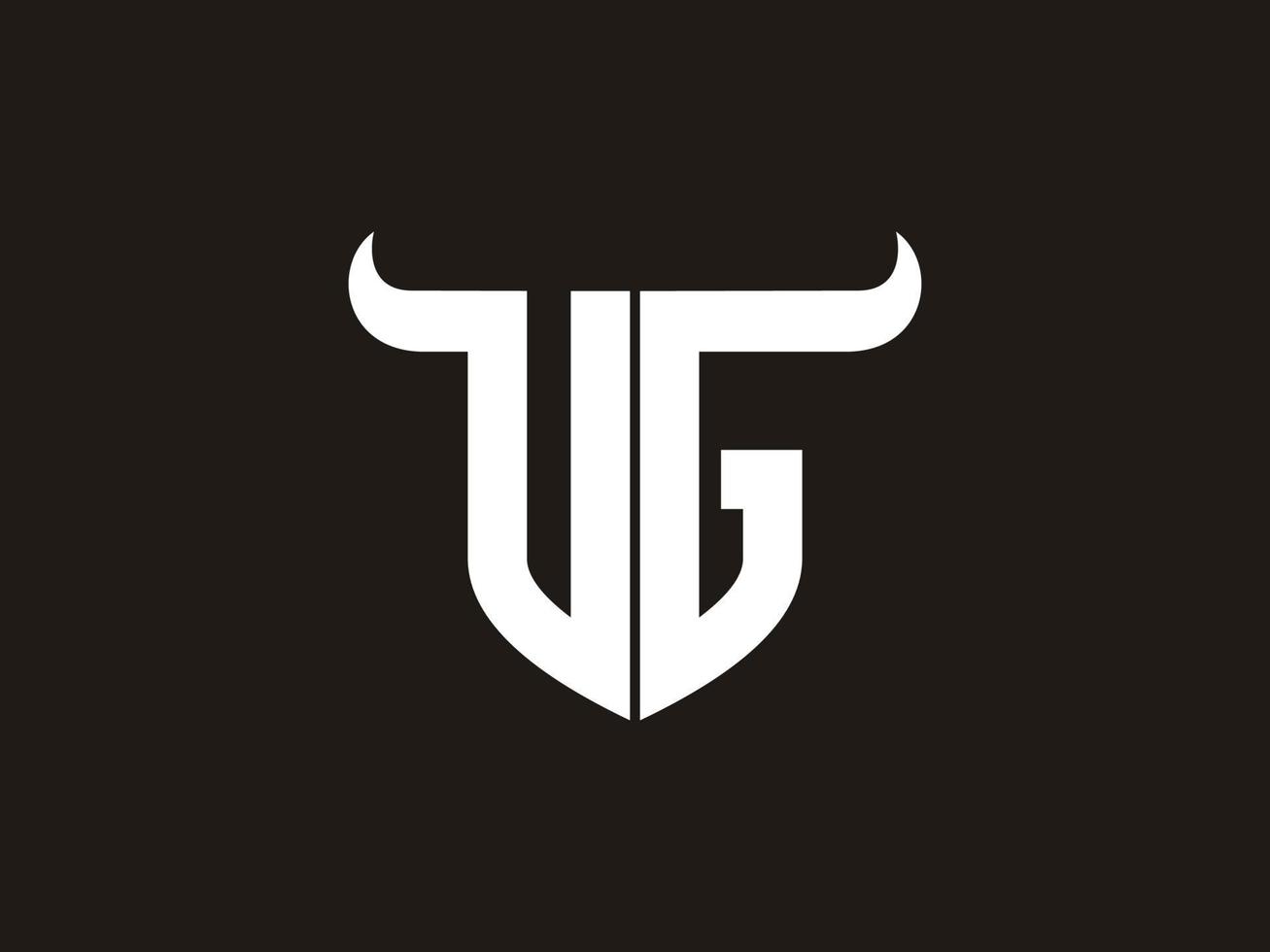 Initial VG Bull Logo Design. vector