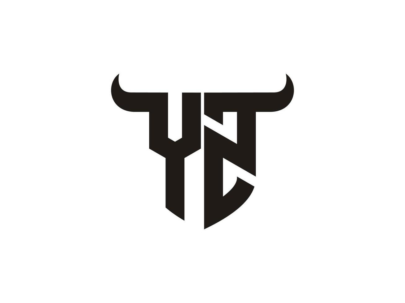 Initial YZ Bull Logo Design. vector