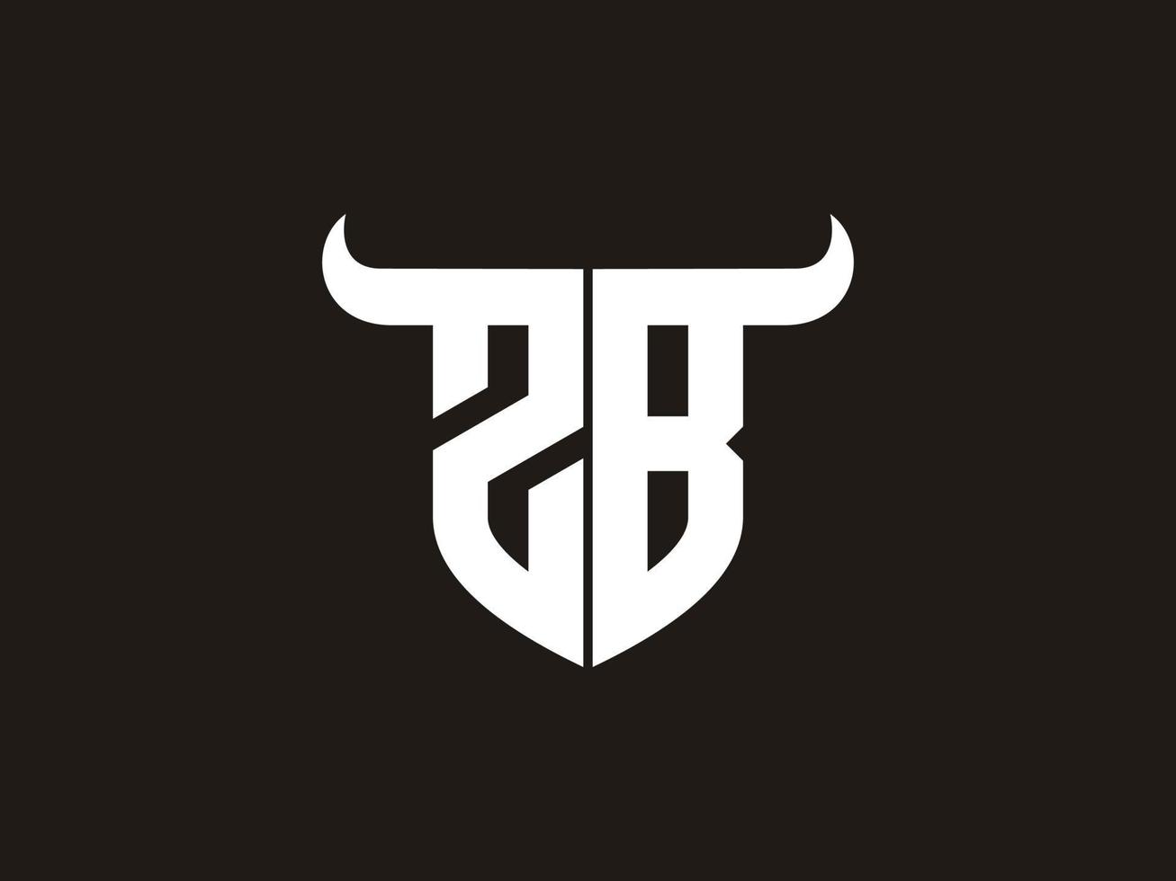 Initial ZB Bull Logo Design. vector
