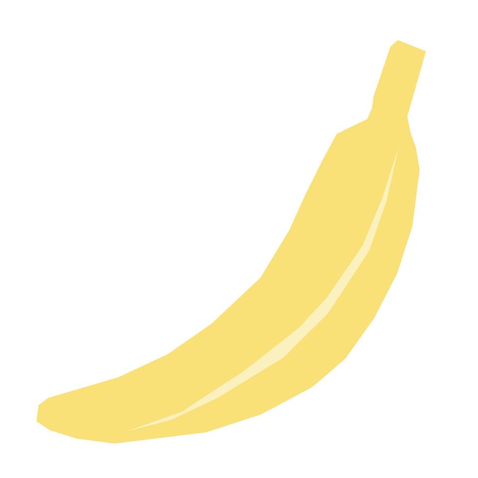 Whole banana fruit in a flat hand-drawn style. Vector fruit isolated on a white background