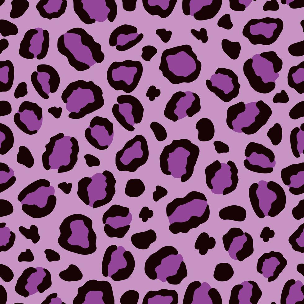 Violet Leopard seamless pattern design, animal background. Vector illustration for wallpaper, fabric, scrapbooking, paking and textile design