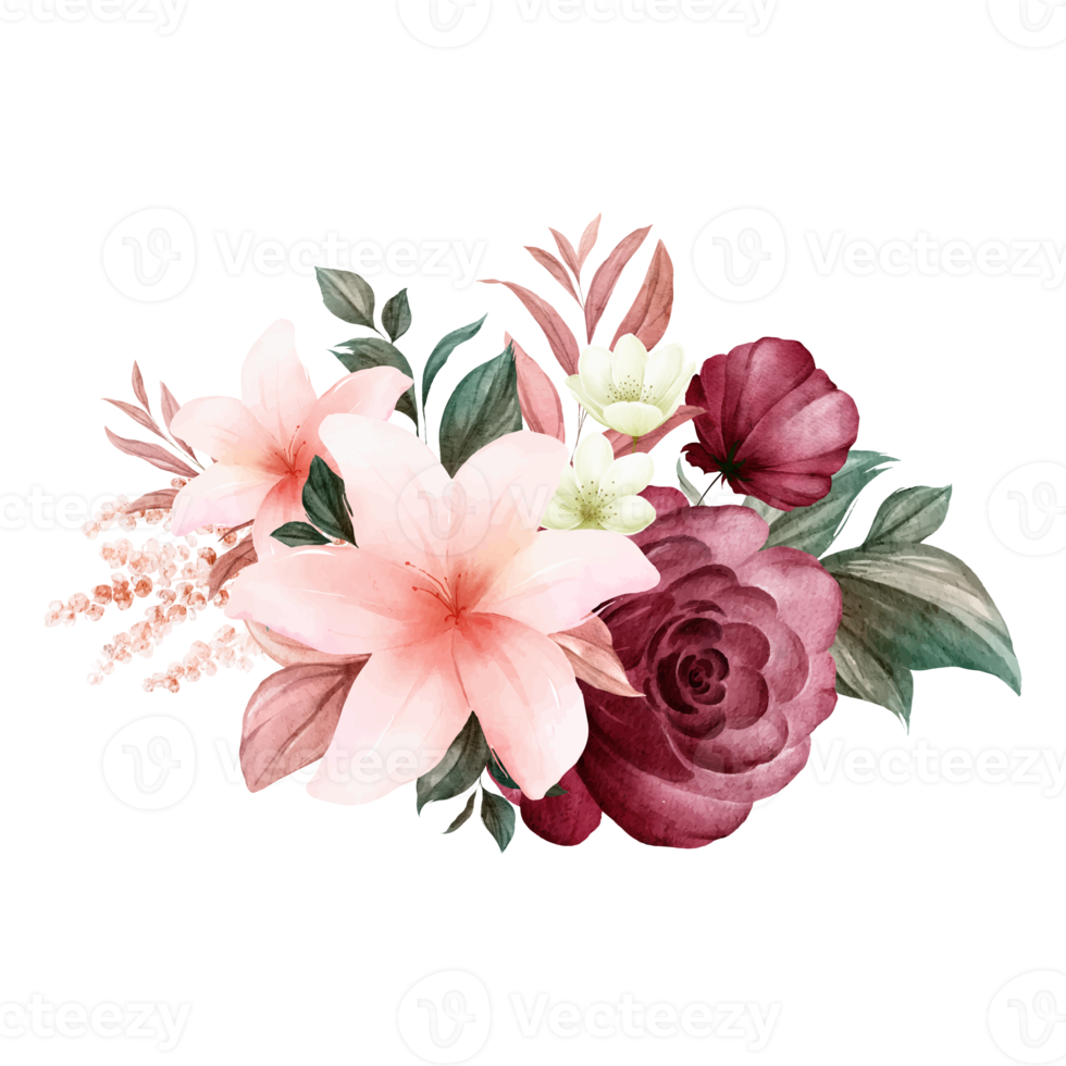 Flower and Leaf Illustration png