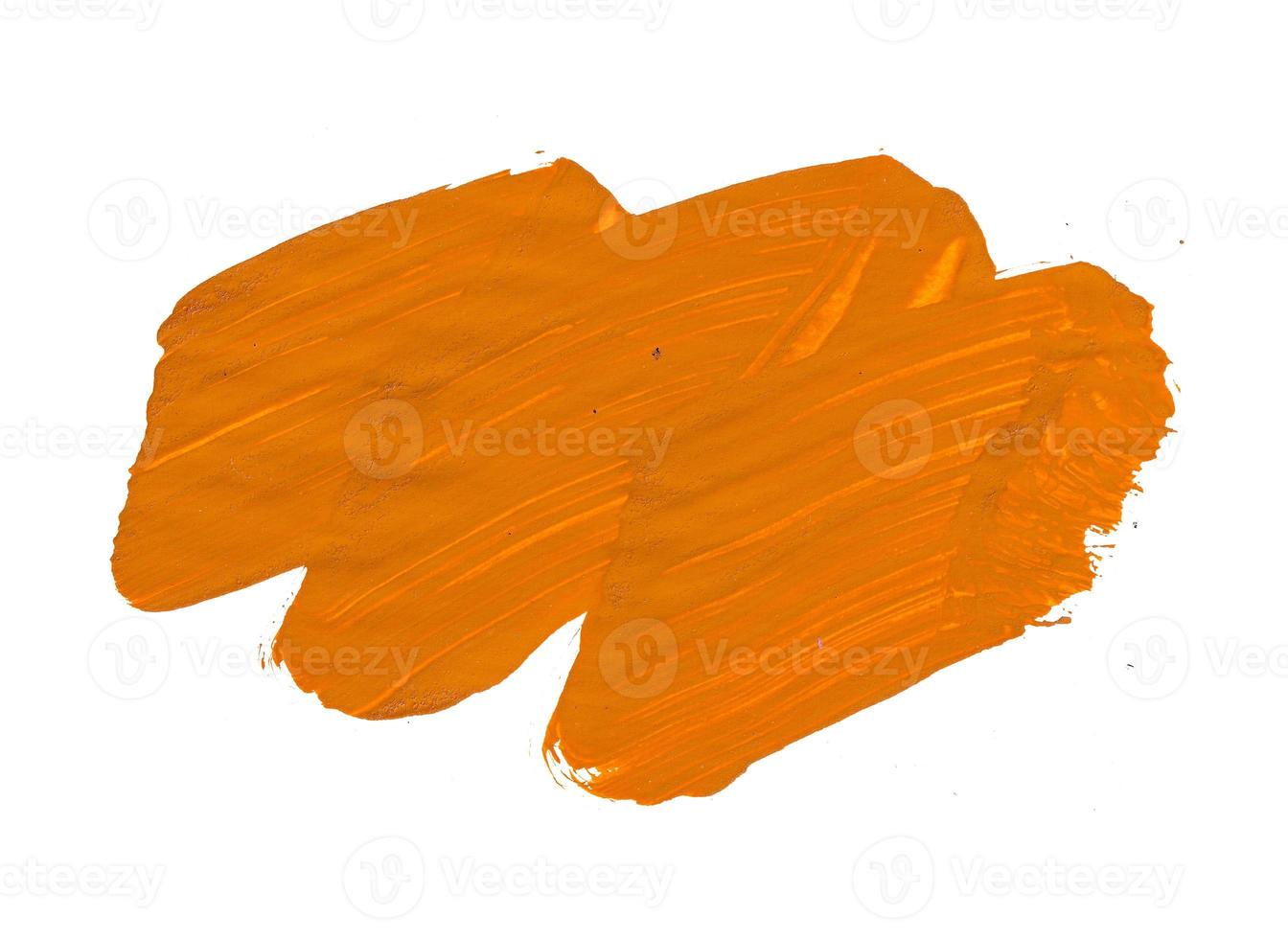 orange acrylic paint strokes for design elements. artistic brush strokes for ornament and lower thirds isolated background photo