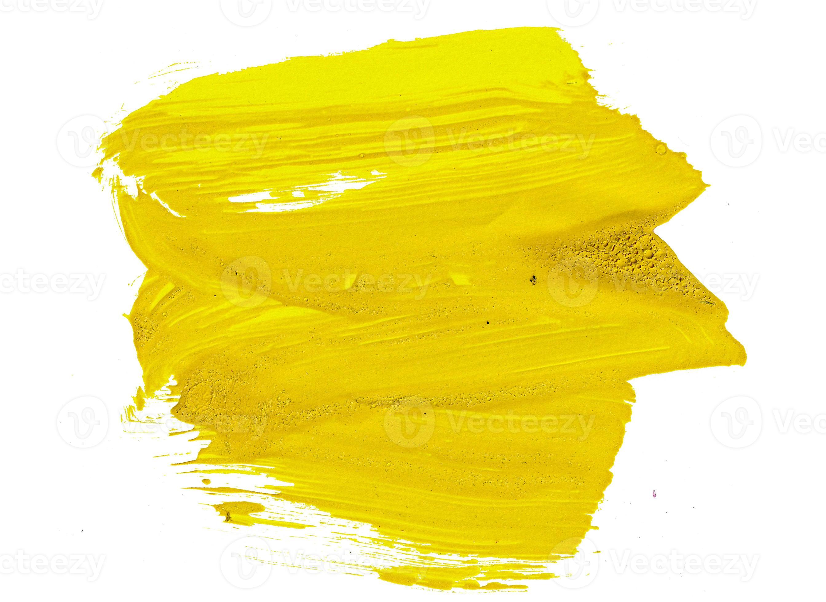 yellow acrylic paint strokes for design elements. artistic brush