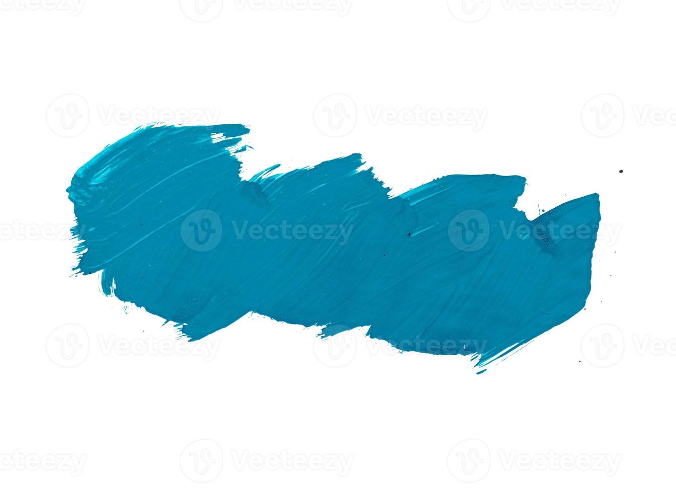 blue acrylic paint strokes for design elements. artistic brush strokes for ornament and lower thirds isolated background photo