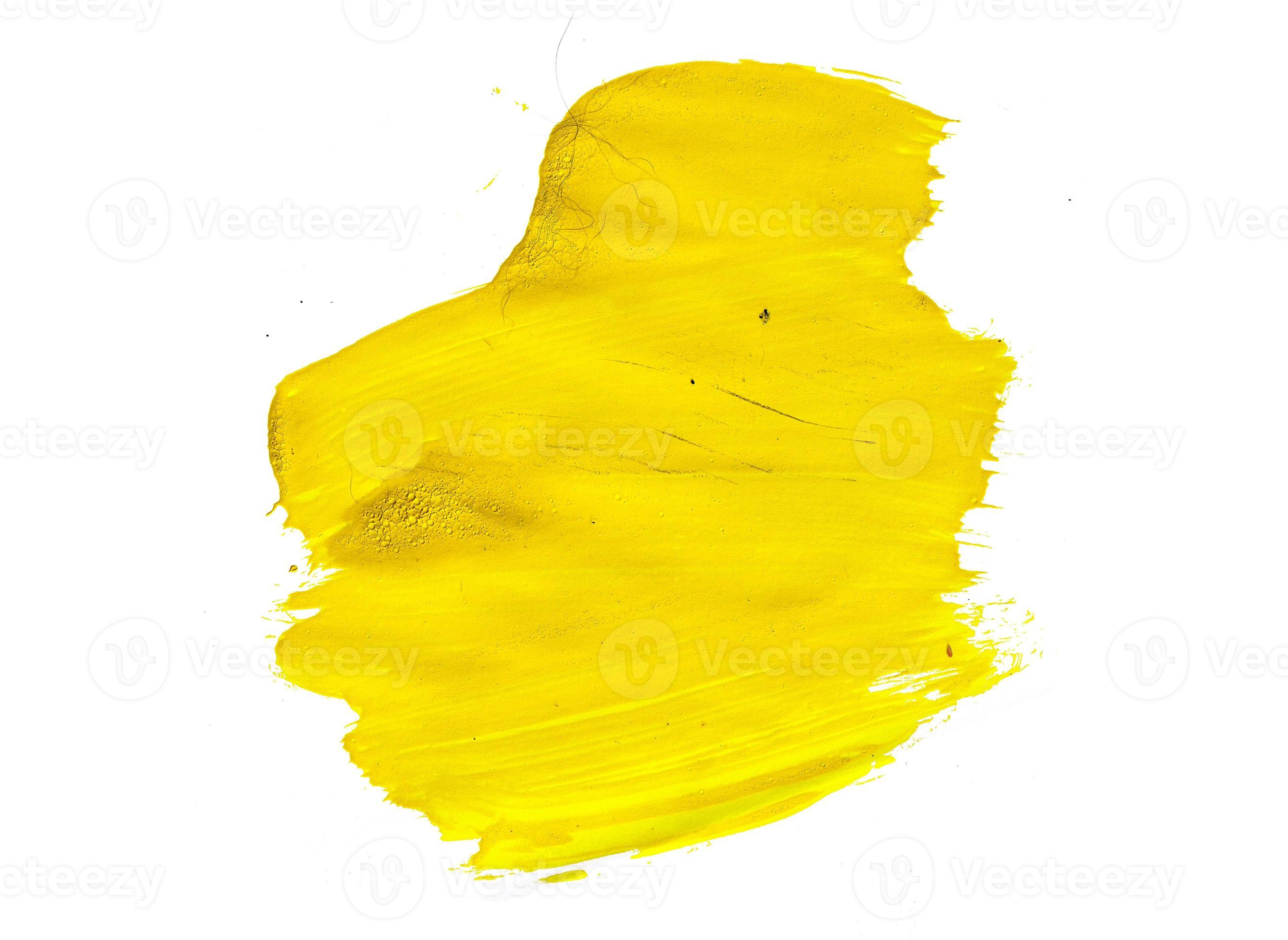 yellow acrylic paint strokes for design elements. artistic brush