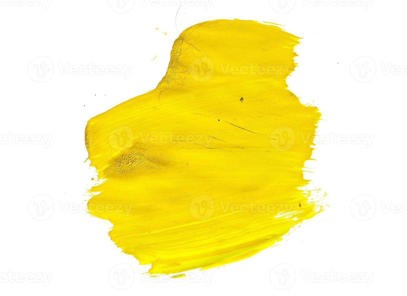 yellow acrylic paint strokes for design elements. artistic brush strokes for ornament and lower thirds isolated background photo