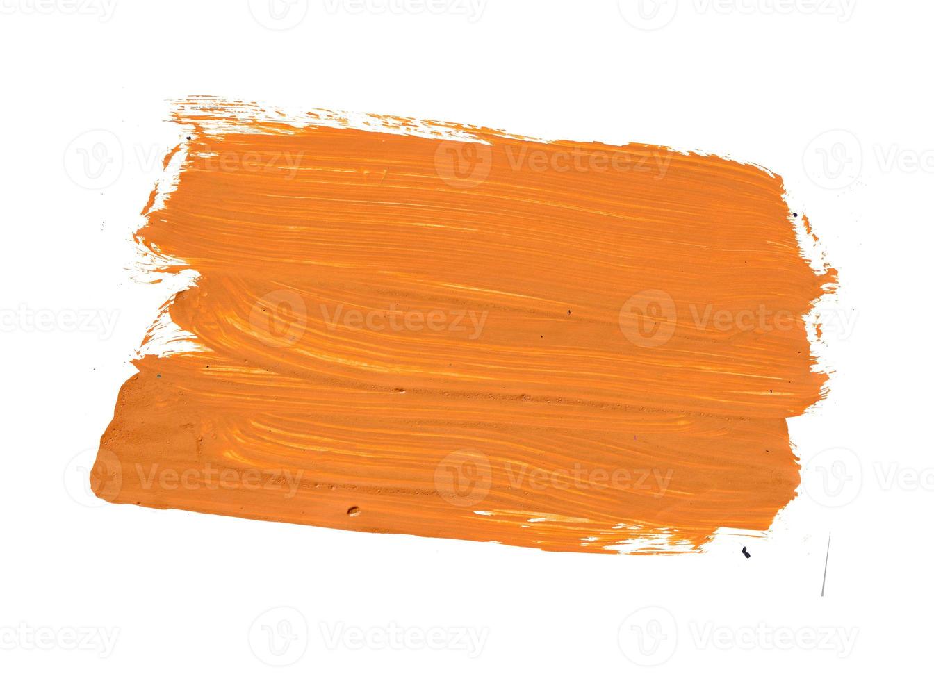 orange acrylic paint strokes for design elements. artistic brush strokes for ornament and lower thirds isolated background photo