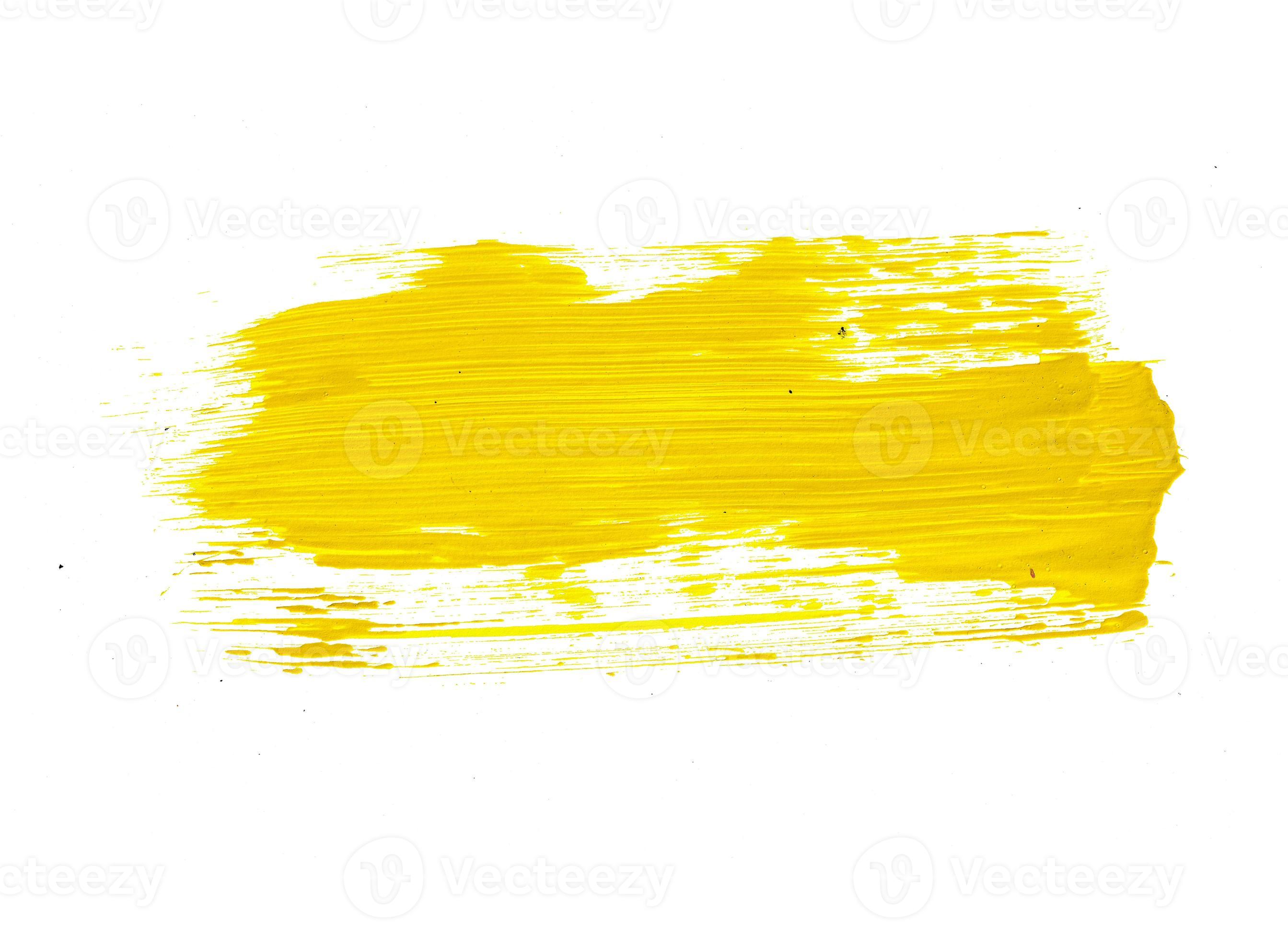 yellow acrylic paint strokes for design elements. artistic brush