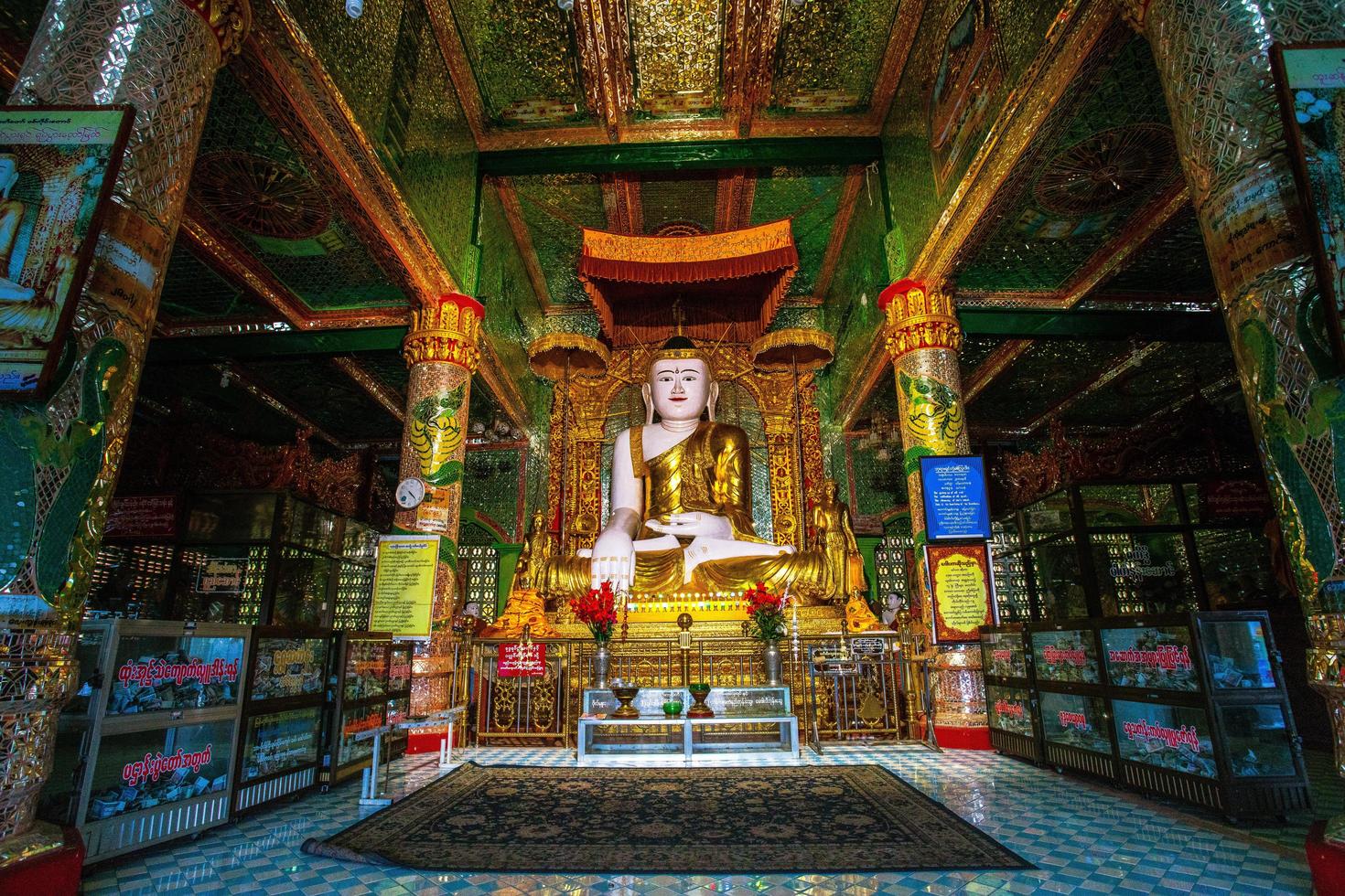 Sagaing, Myanmar - January 7, 2019 - Buddha image in Sone Oo Pone Nya Shin Pagoda on Sagaing hill photo