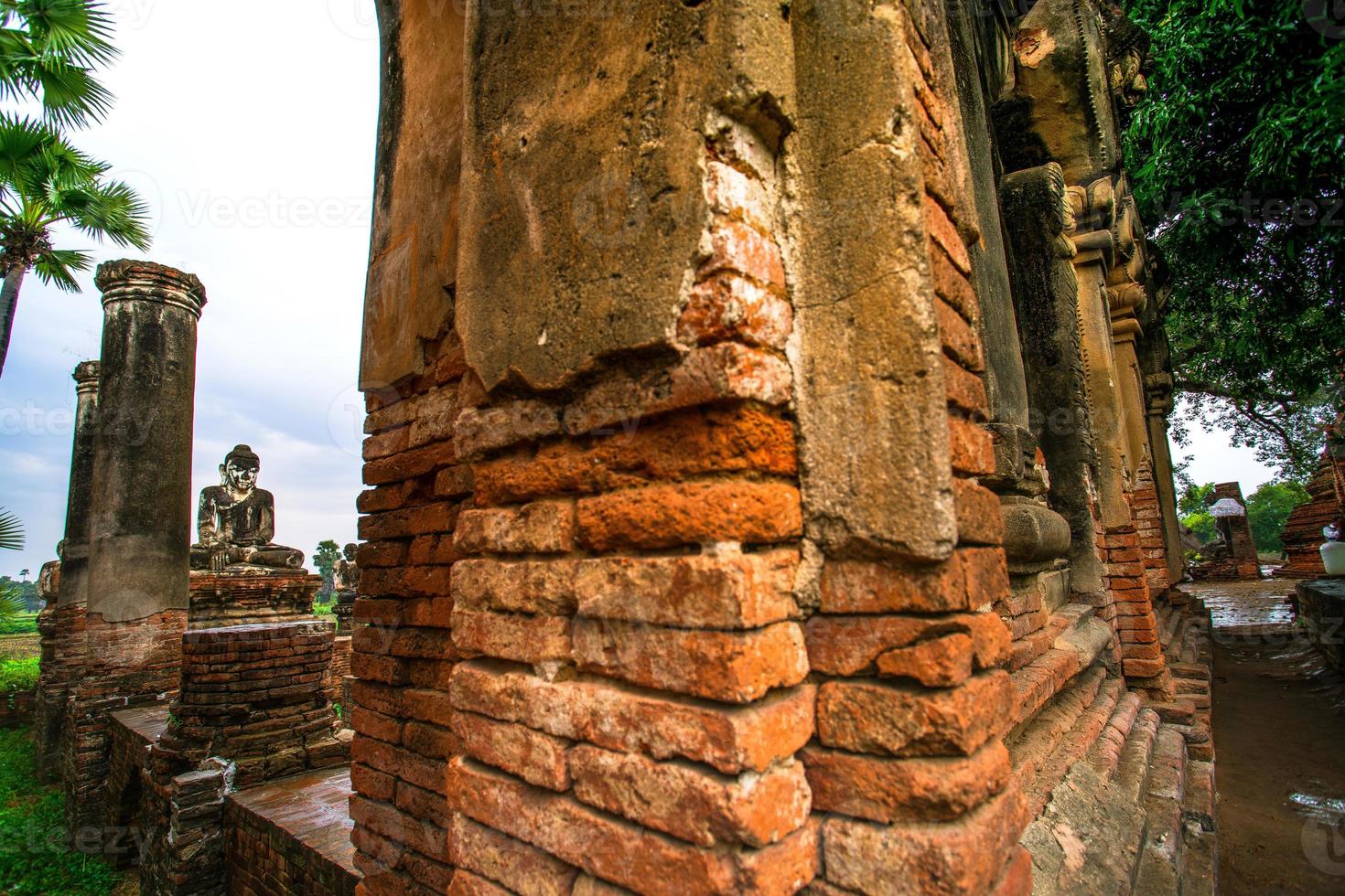 Yadana Hsemee Pagoda, a place consist of pagoda complex and Buddha image inside, Inwa, Mandalay, Myanmar photo