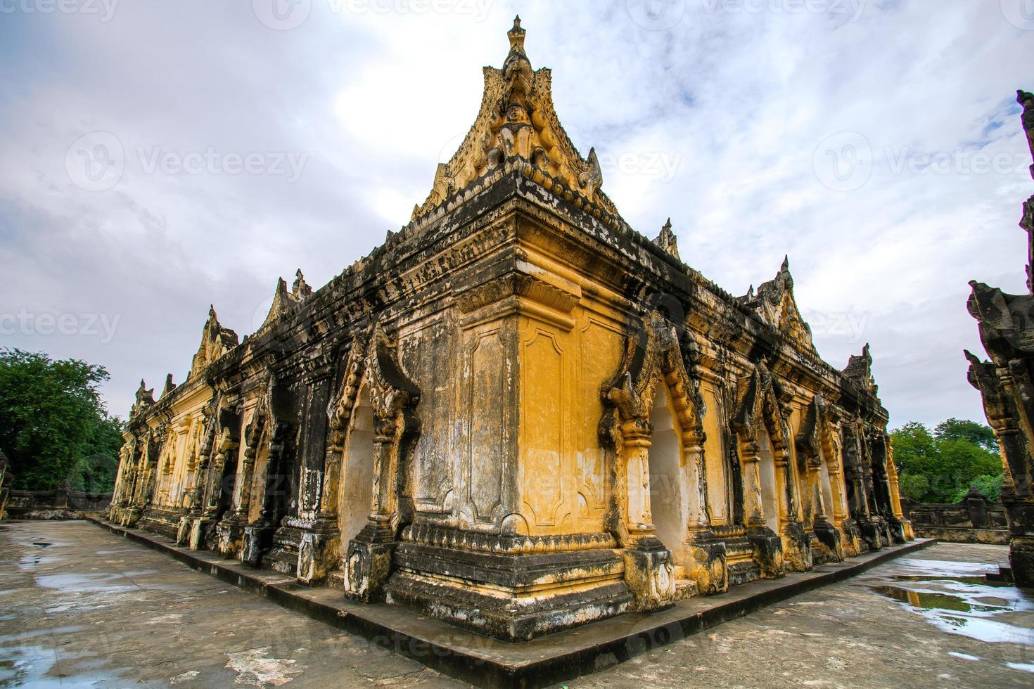 Maha Aungmye Bonzan Monastery, commonly known as the Me Nu Brick Monastery, a historic Buddhist monastery in Inwa, Mandalay region, Myanmar photo