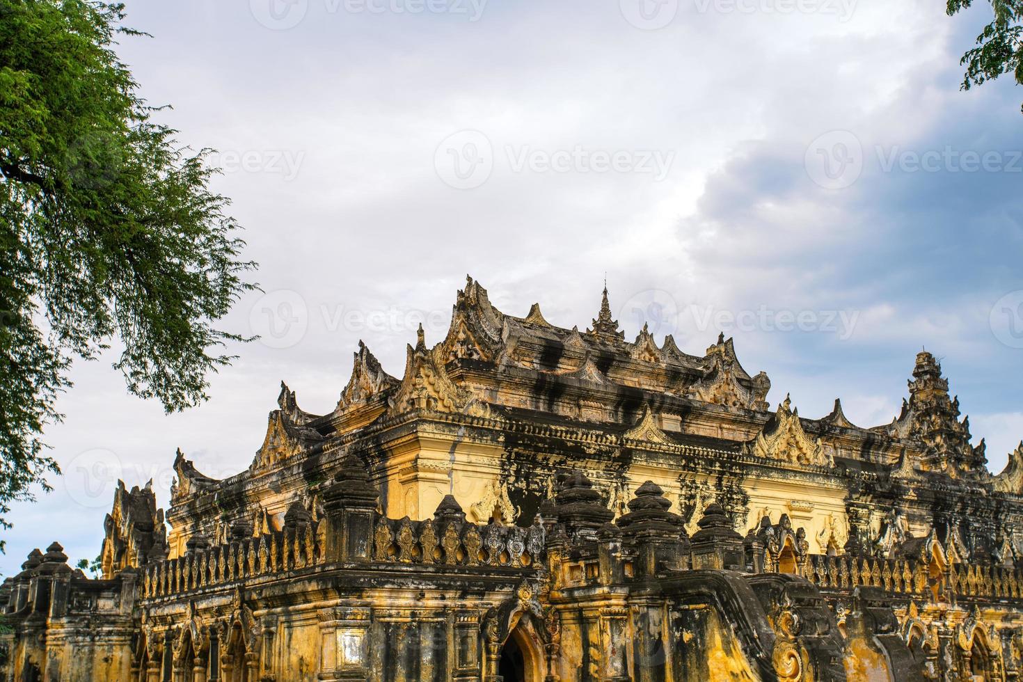 Maha Aungmye Bonzan Monastery, commonly known as the Me Nu Brick Monastery, a historic Buddhist monastery in Inwa, Mandalay region, Myanmar photo