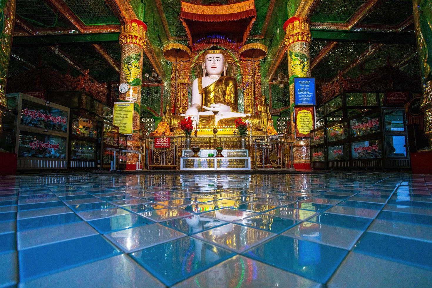 Sagaing, Myanmar - January 7, 2019 - Buddha image in Sone Oo Pone Nya Shin Pagoda on Sagaing hill photo