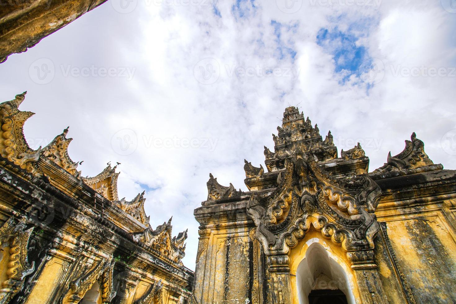 Maha Aungmye Bonzan Monastery, commonly known as the Me Nu Brick Monastery, a historic Buddhist monastery in Inwa, Mandalay region, Myanmar photo