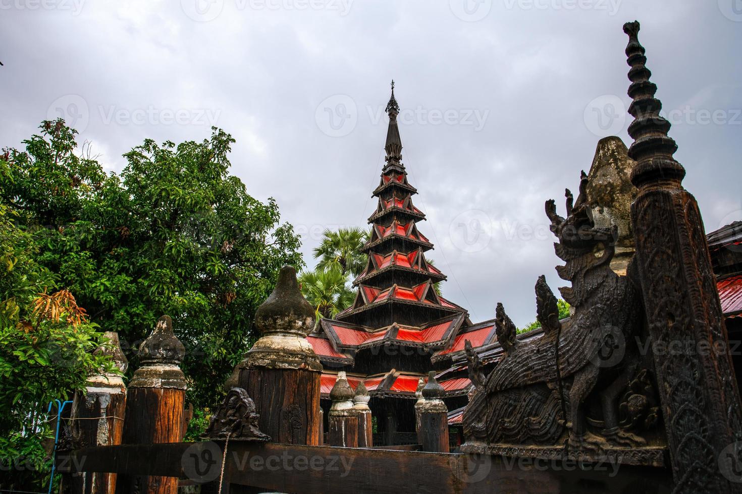 Bagaya Monastery, also known as Maha Waiyan Bontha Bagaya Monastery, a Buddhist monastery built on the southwest of Inwa Palace dedicated to Shin Dhammabhinanda, Inwa, Mandalay region, Myanmar photo