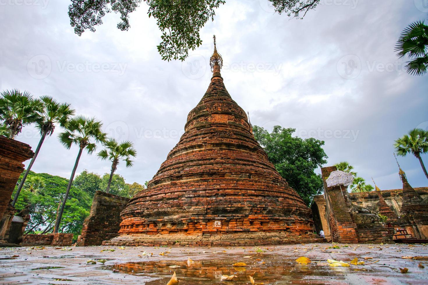 Yadana Hsemee Pagoda, a place consist of pagoda complex and Buddha image inside, Inwa, Mandalay, Myanmar photo