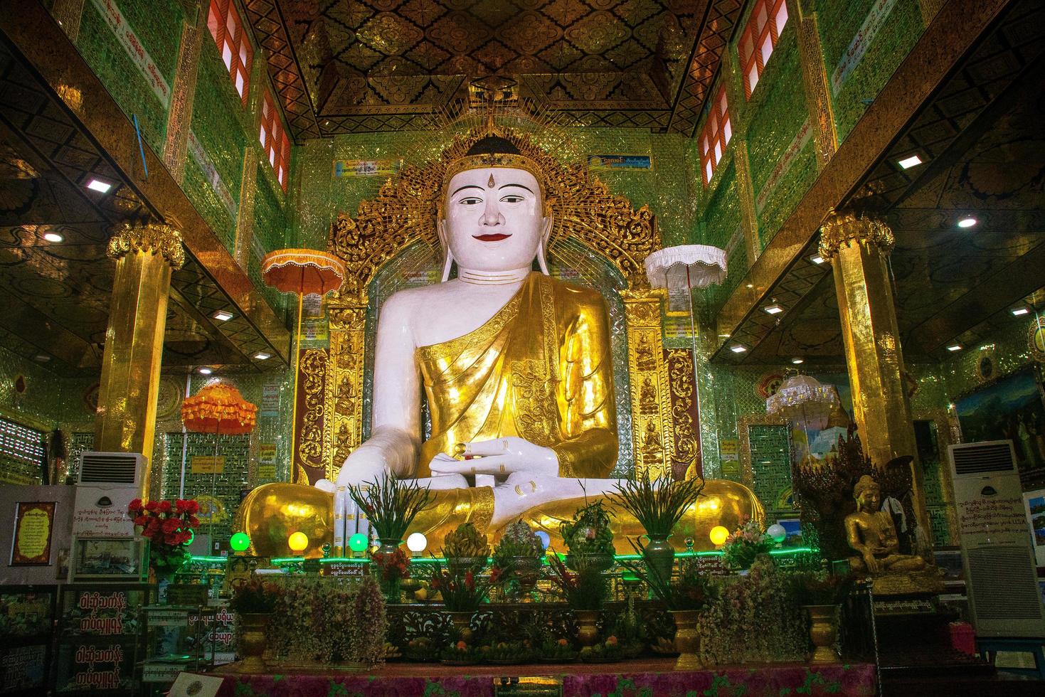 Sagaing, Myanmar - January 7, 2019 - Buddha image in Sone Oo Pone Nya Shin Pagoda on Sagaing hill photo